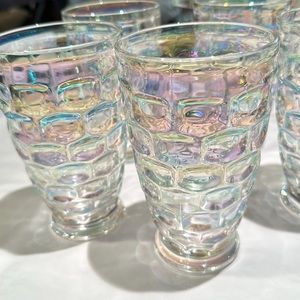 Colonial (Iridescent) by FEDERAL GLASS tumblers, set of 5